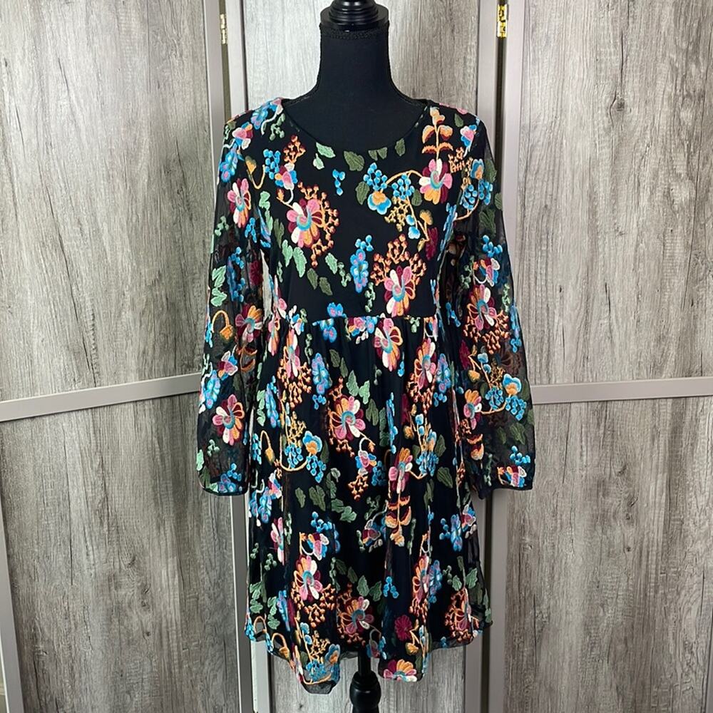Philosophy boho floral embroidered midi dress women’s PM